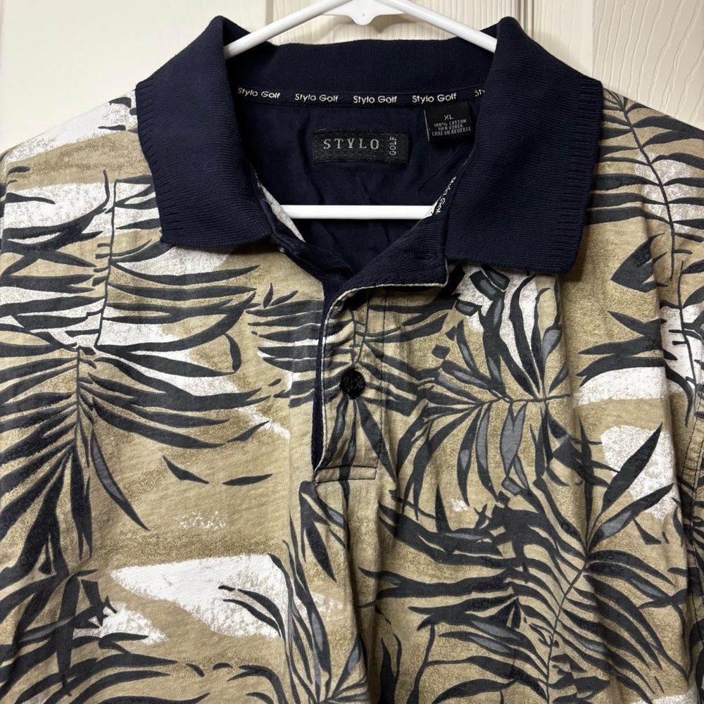 Stylo Golf Men’s Leaf Design Shirt Size XL - Picture 3 of 4